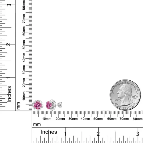 Miniatura 323 de Gem Stone King Aretes de plata de ley 925 de 0.236 in con piedra natal redonda para mujer