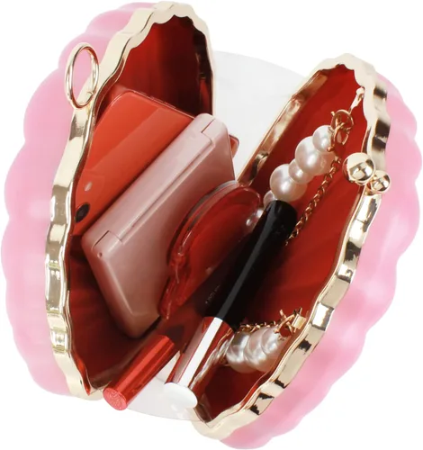 Miniatura 5 de Bolso de noche de concha de mar para mujer, bolso de hombro con correa de cadena de sirena, bolso de mano