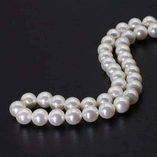 Miniatura 2 de Pearl Necklace for Women, 6-8mm Round White Pearl Choker Necklace for Men Strand Pearl Collar Women Girls Pearl Jewelry Gift Wedding Pearl Necklace