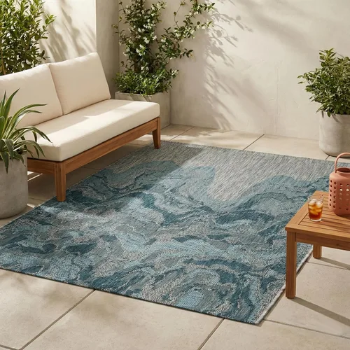 Miniatura 17 de FH Home Alfombra plana tejida para exteriores, impermeable, fácil de limpiar, resistente a las manchas, hilo de polipropileno de alta calidad