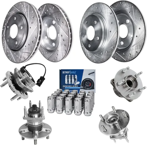 Miniatura 11 de Detroit Axle - 4 rotores de freno para Chevrolet Cruze Volt Orlando Verano, rotores de freno de disco perforados y ranurados de repuesto : rotor