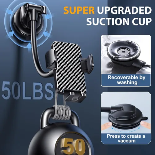 Miniatura 4 de Soporte de teléfono para tu automóvil [cuello largo y flexible] Soporte de teléfono para automóvil [estabilizador antivibración] Soporte de teléfono