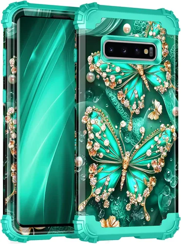 Miniatura 29 de Miqala Funda para Galaxy S9, brilla en la oscuridad, tres capas, resistente, a prueba de golpes, protección de cuerpo completo, parachoques