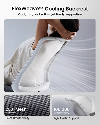Miniatura 3 de ProtoArc Silla de oficina ergonómica – Silla de malla flexible para mujer, asiento deslizante de espuma, reclinable de 125°, sillas de escritorio