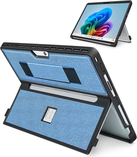 Miniatura 14 de Funda para Microsoft Surface Pro 11/10/9/8 de 13 pulgadas, con cubierta de stent y correa de mano, todo en uno a prueba de golpes, funda resistente