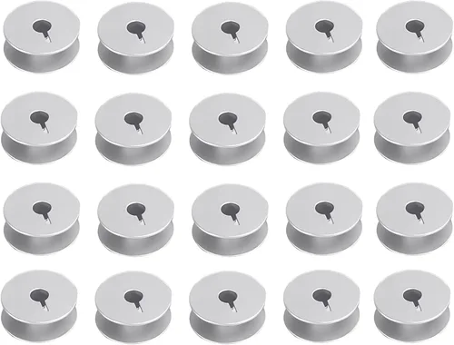 20 bobinas plateadas de clase M 18034AS para acolchado Longarm, bobinas de aluminio ranuradas, compatibles con máquinas Grace Longarm, accesorios