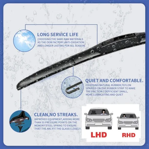 Miniatura 3 de Juego de escobillas limpiaparabrisas delantero y trasero compatible con Subaru Forester SG 2002-2007, cortadores de escobillas de parabrisas de 21 +