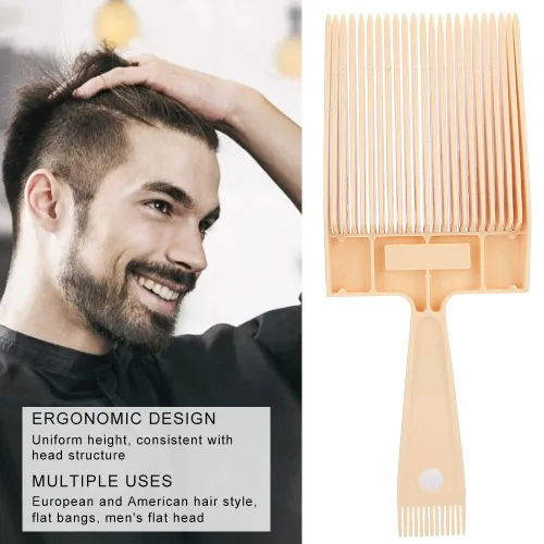 Miniatura 2 de Peine superior plano, peine plano de doble extremo, herramienta de peluquería con líquido de explosión de nivel, nivel de corte de pelo profesional