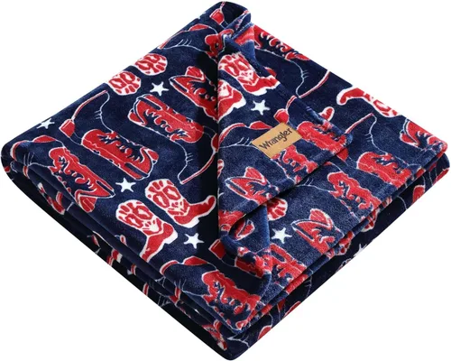 Miniatura 27 de Wrangler - Manta, ropa de cama de felpa suave, decoración occidental para la cama o el sofá (Colt naranja brillante, 50 x 60 pulgadas)