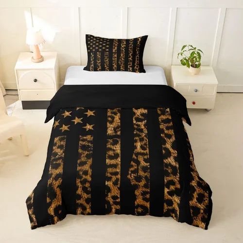 Miniatura 44 de Funda de edredón rústica tamaño Queen, juego de ropa de cama retro para cabaña de cabaña, oso de caza, ciervo, hojas de arce, funda de edredón