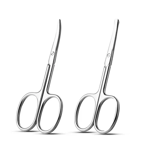 Tijeras pequeñas de aseo facial para hombres y mujeres, para cejas, pelo de nariz, bigote, barba, pestañas, kit de recortar orejas, tijeras de
