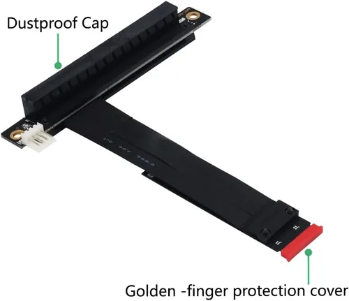 Miniatura 6 de HLT Cable de extensión M.2 NGFF NVMe Key M a PCIe 3.0 X16 (ranura PCI-E en ángulo recto de 90°)