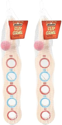 Miniatura 7 de ArtCreativity Juego de 2 paletas de madera con bola roja en cuerda, juguetes al aire libre para niños y niñas, juegos de playa y patio trasero