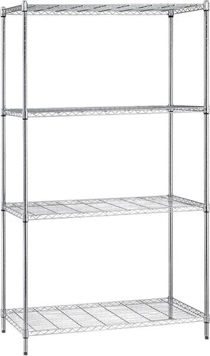 Miniatura 9 de Quantum Storage Systems kit para principiantes para unidad de librero de 4 niveles, de 54 pulgadas de alto, en alambre, con acabado en cromado