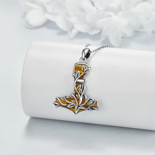 Miniatura 4 de Thor Hammer Necklace 925 Sterling Silver Mjolnir Tree of Life Pendant Necklace Viking Vegvisir Jewelry for Women wife Mom