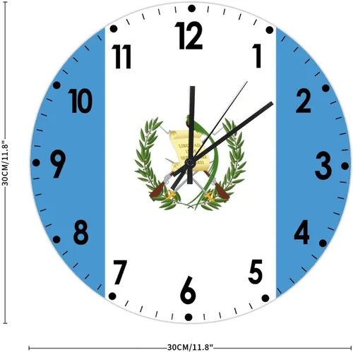Miniatura 669 de Cheyan Reloj de pared con bandera de Canadá de 12 pulgadas, silencioso, sin tictac, de PVC, funciona con pilas, reloj redondo decorativo, regalo