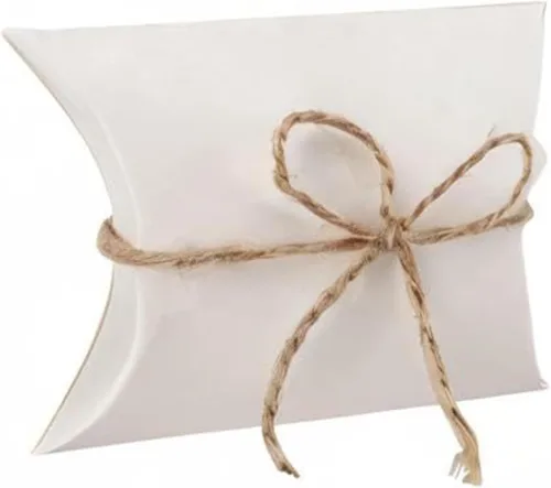 Miniatura 8 de MANCHAP 200 cajas de almohada de papel kraft blanco de 3.5 x 2.5 pulgadas, pequeñas cajas de dulces blancos, cajas de agradecimiento para recuerdos