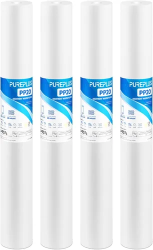 PUREPLUS Filtro de agua para toda la casa de sedimentos de 20 micrones, 20 x 2.5 pulgadas, prefiltración de sedimentos de 20 pulgadas, cartucho de