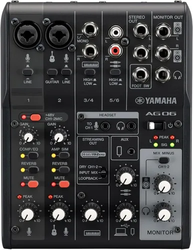Miniatura 10 de Yamaha AG03MK2 Mezclador de bucle de transmisión en vivo negro de 6 canales/interfaz USB con Steinberg Software Suite