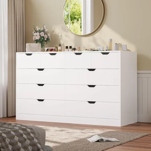Miniatura 20 de HAUOMS Cómoda alta de 5 cajones, cómoda moderna negra para dormitorio, vestidor de armario con cajones para sala de estar, entrada, pasillo Negro