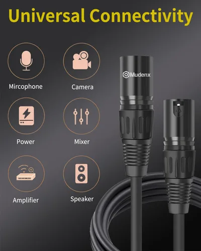 Miniatura 2 de XLR Cables 3FT Female to Female, 3-Pin Balanced Audio Interconnect Cord Balanced sound wire for microphones, mixers, amplifiers, speakers & DMX