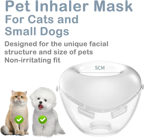 Miniatura 5 de Espaciador inhalador para gatos, para gatos y perros pequeños, cámara de aerosol para mascotas con máscara de silicona, para primeros auxilios