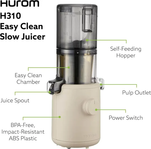Miniatura 7 de Hurom H310A Exprimidor personal de alimentación automática y masticación lenta (H310A Beige)