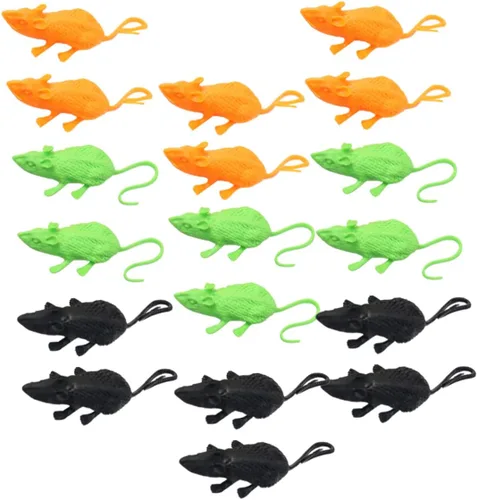 HANABASS 18pcs Faux Mice Tricky Toy for Halloween Decor Realistic Soft Pe Material for Indoor Outdoor Party Decorations Vivid Simulation Mice for
