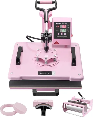 Miniatura 11 de Prensa de calor VEVOR, 12 x 15 pulgadas, máquina de transferencia de calor 5 en 1 con prensa para tarros de 30 oz, presión de camiseta con giro