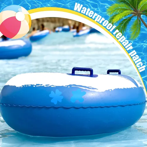Miniatura 4 de Parches de piscina sobre el suelo - Kit de reparación de revestimiento de vinilo de 49 x 34 pulgadas con parche rectangular (azul)