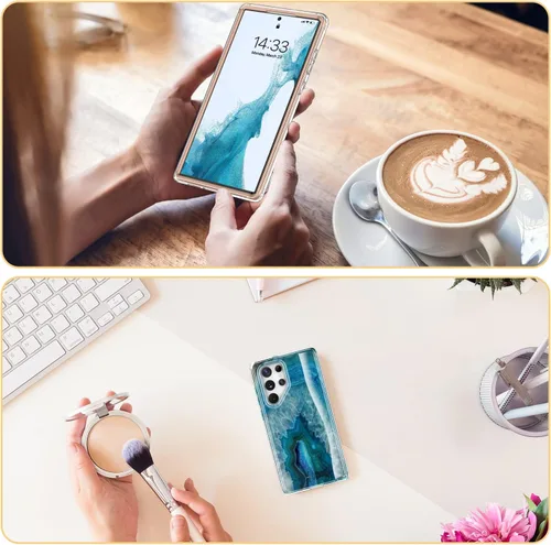 Miniatura 7 de Esdot Funda protectora para Samsung Galaxy S22 Ultra, de grado militar, resiste caídas de 21 pies (probado), con diseños modernos para mujeres