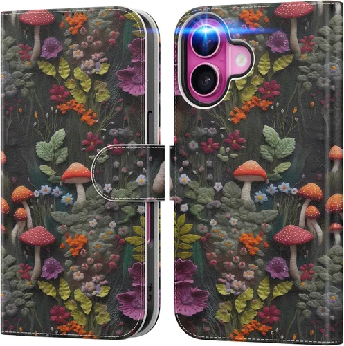 Miniatura 27 de DEENAKIN Funda tipo cartera para iPhone 15 con tarjetero + clip para efectivo, bloqueo RFID, protección contra caídas de grado militar y obras