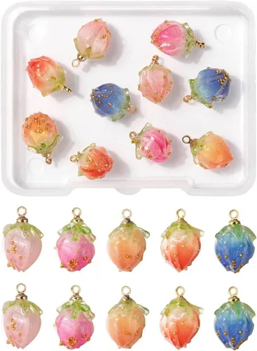 Miniatura 26 de Craftdady Colgantes de Resina de Alas de Mariposa y Alas de Hada - Lindos Colgantes Colgantes de Animales y Dijes de Hongos - Dijes Degradados