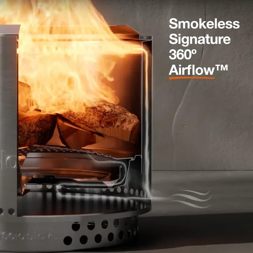 Miniatura 6 de Solo Stove Fogata exclusiva de Amazon, paquete de hoguera sin humo con soporte, tapa, refugio y cenicero, para 4 a 6 personas, pozo de leña de acero