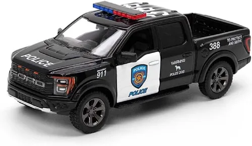 Miniatura 11 de KiNSMART SetOf4 2022 Ford F-150 Raptor - Camión de juguete a escala 1:46 de 5 pulgadas, modelo fundido a presión, negro, blanco, rojo, azul