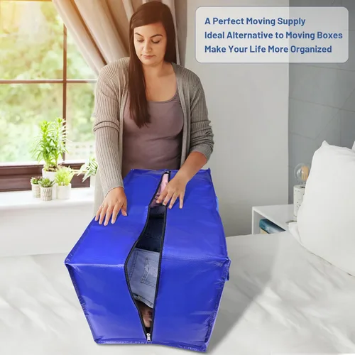 Miniatura 7 de BlissTotes Bolsas de mudanza, suministros de mudanza resistentes y bolsas de almacenamiento, bolsas de embalaje extragrandes, cajas con bolsillos
