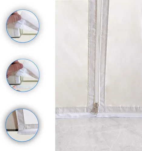 Miniatura 7 de HOOMEE Sello de puerta con cremallera de 36 x 83 pulgadas para aire acondicionado portátil y secadora de ropa, funciona con aire acondicionado móvil