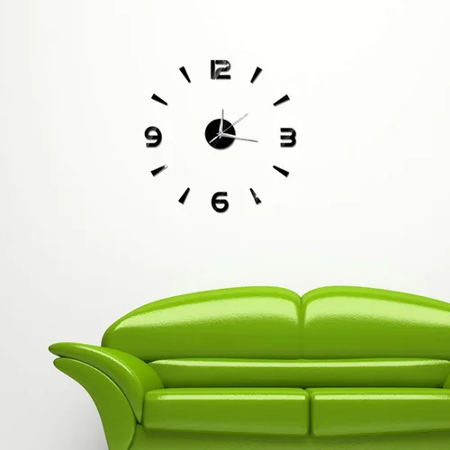 Miniatura 5 de HERCHR Reloj 3D, reloj de pared de bricolaje, reloj de pared grande y moderno, sin marco, calcomanías de pared, decoración de reloj, kit de reloj