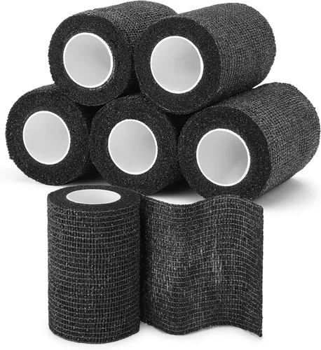 Miniatura 10 de Cinta adhesiva de camuflaje de 6 rollos, 1/2/3/4 pulgadas x 14.8 pies, vendaje autoadhesivo de camuflaje para acampar al aire libre, tira elástica