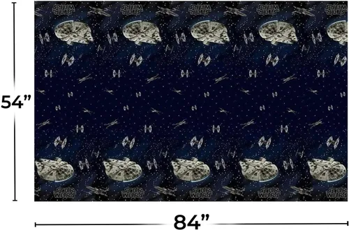 Miniatura 2 de Mantel rectangular clásico de plástico multicolor de Star Wars (54 x 84 pulgadas), 1 unidad, material icónico y ecológico, perfecto para cada