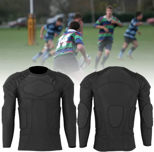 Miniatura 7 de VGEBY - Equipo de protección de fútbol acolchado, anticolisión, transpirable, antigolpes, protección contra golpes, compresión, acolchada, protector