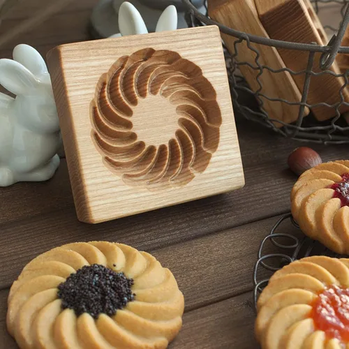 Miniatura 13 de Molde de Galletas de Madera Herramienta de Decoración de Galletas de Madera Moldes de Galletas 3D Molde de Hornear Gracioso Arte de Relieve Navidad