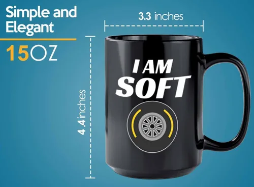 Miniatura 5 de Taza de café Racer de 15 onzas, color negro, I'm Soft, Fuel Speed Racer Car Guys Circuit Automotriz Racing Boy Regalos para él, papá, hombres, novio