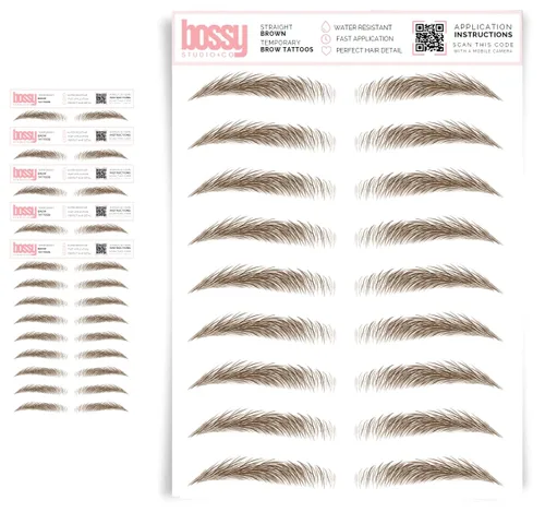 Miniatura 11 de 5 paquetes de tatuajes temporales para cejas, adhesivos impermeables para cejas, tatuajes falsos para el cabello tipo pelar de transferencia
