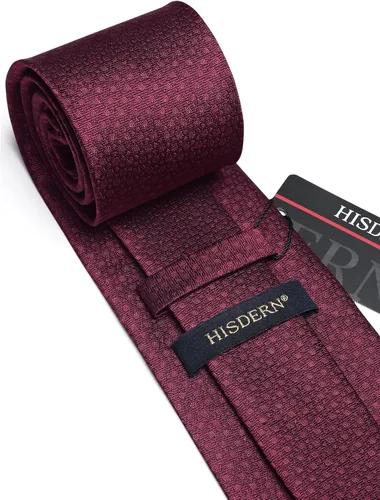 Miniatura 65 de HISDERN Conjunto de corbata a cuadros a cuadros pañuelo tejido clásico formal para hombre corbata y bolsillo cuadrado