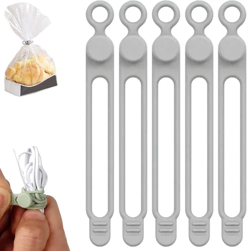 Miniatura 7 de Organizador de cables de silicona, bridas para cables, organizador de cables reutilizable, organizador de cables para agrupación y fijación