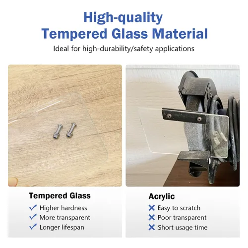 Miniatura 4 de SCOTTCHEN Protector de ojos de repuesto para amoladora de banco de vidrio templado, 4 x 5 pulgadas, escudos de seguridad, cubierta protectora