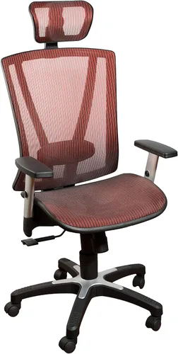 Silla de oficina ergonómica ajustable color rojo de 53 pulgadas de alto, silla ergonómica de oficina en casa, silla ergonómica con reposacabezas,