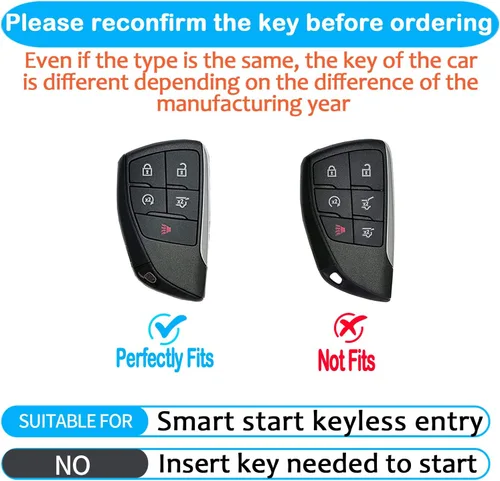 Miniatura 2 de para Chevrolet Llavero de Llave con Funda Compatible con 2021-2025 GMC Silverado Sierra 1500 2500HD 3500HD, Funda de Llave Inteligente de 5 Botones