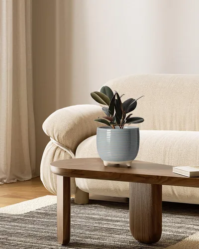Miniatura 2 de LE TAUCI Macetas de cerámica para plantas, macetas con patas de 5.1 + 6.4 pulgadas para plantas, macetas modernas para flores para el hogar